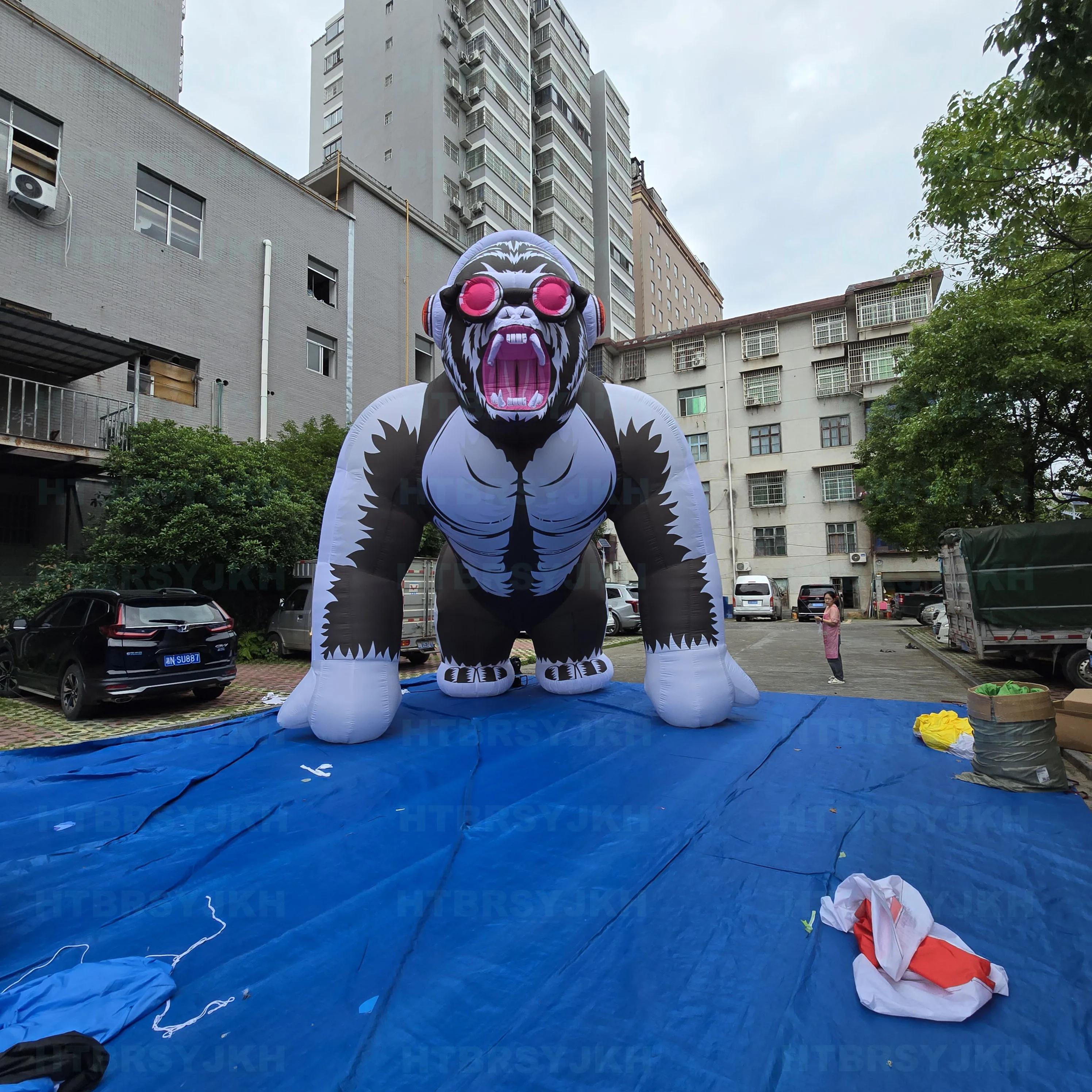 

Гигантский надувной гориллы, воздушный удар, Кинг-Конг, наушники, DJ, клубные украшения, реквизит для рекламы мероприятий