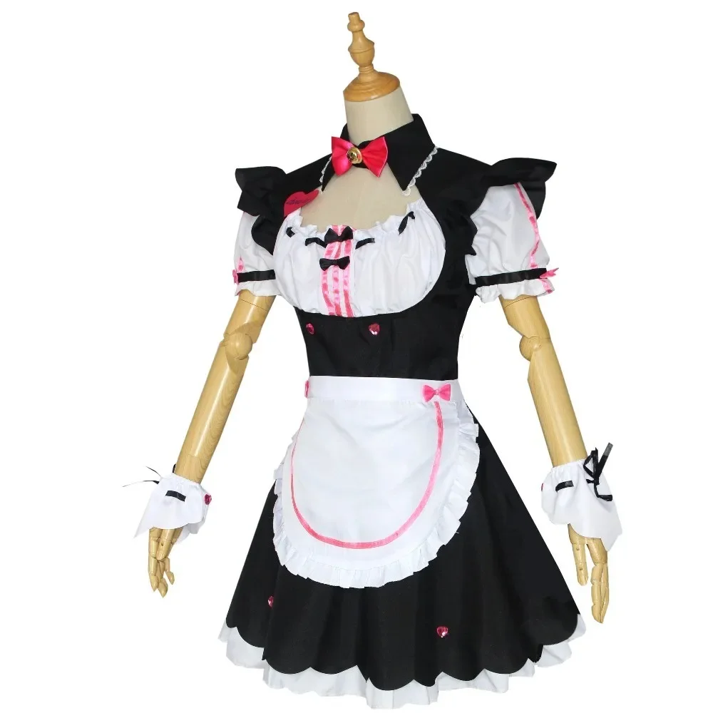 Anime Chocolate Vanilla Cos Lolita Dress Cute Cat Neko Cosplay Costume Maid Dress Halloween For Girls Women Costume Comic Outfit