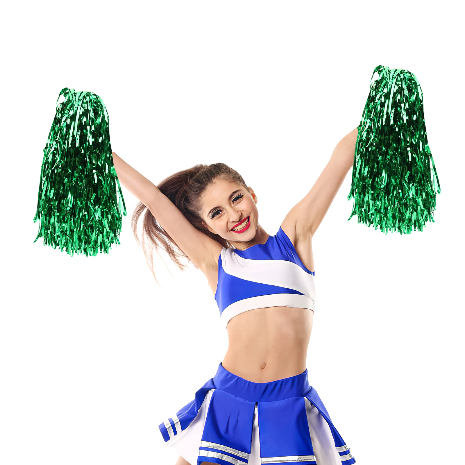

Colorful Cheerleading Props Women Hand Flower Pompons Durable Reusable Glossy Material Great for School Sports Events Dancing