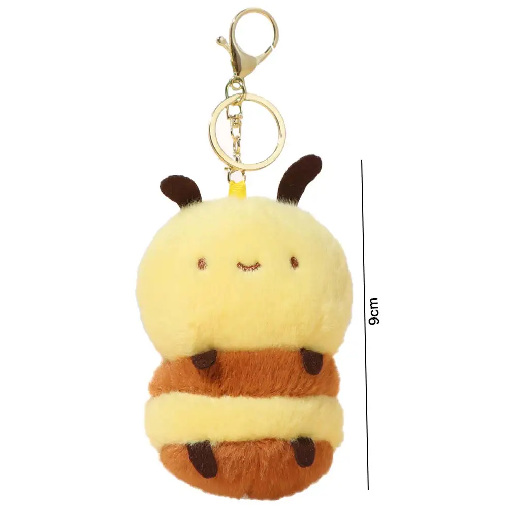 Small Pendant Stuffed Animal Bee Pendant Bag Charm Little Bee Kawaii Cartoon Bee Keychain Schoolbags