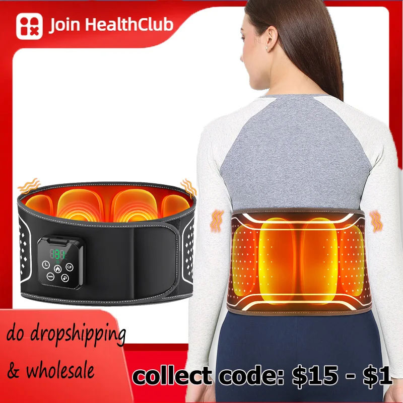

Electric Waist Massager Back Brace Massage Heated Vibration Belt Air Pressure Lumbar Traction Massager Treatment Back Relaxation
