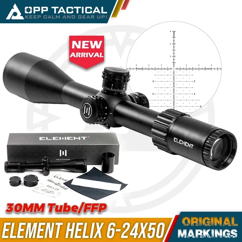 ELEMENT Optics HELIX 6-24X50 FFP First Focal Plane Riflescope w/ Zerostop 30mm Tube APR-2D MRAD Reticle Rifle Scope Sight Luneta