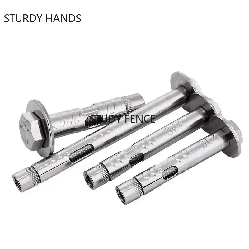 10pcs Stainless Steel Expansion Screw Hoisting Expansion Bolt External Hexagon Reduction Belt Built-in Tension Anchor Bolts