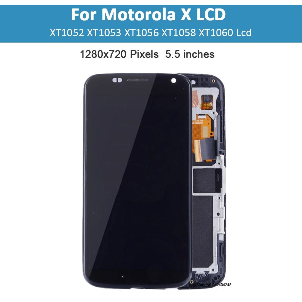 Original 4.7 ''LCD For Motorola MOTO X LCD Digitizer Touch Screen with Frame For Moto X XT1052 XT1053 XT1056 XT1058 XT1060 lcd