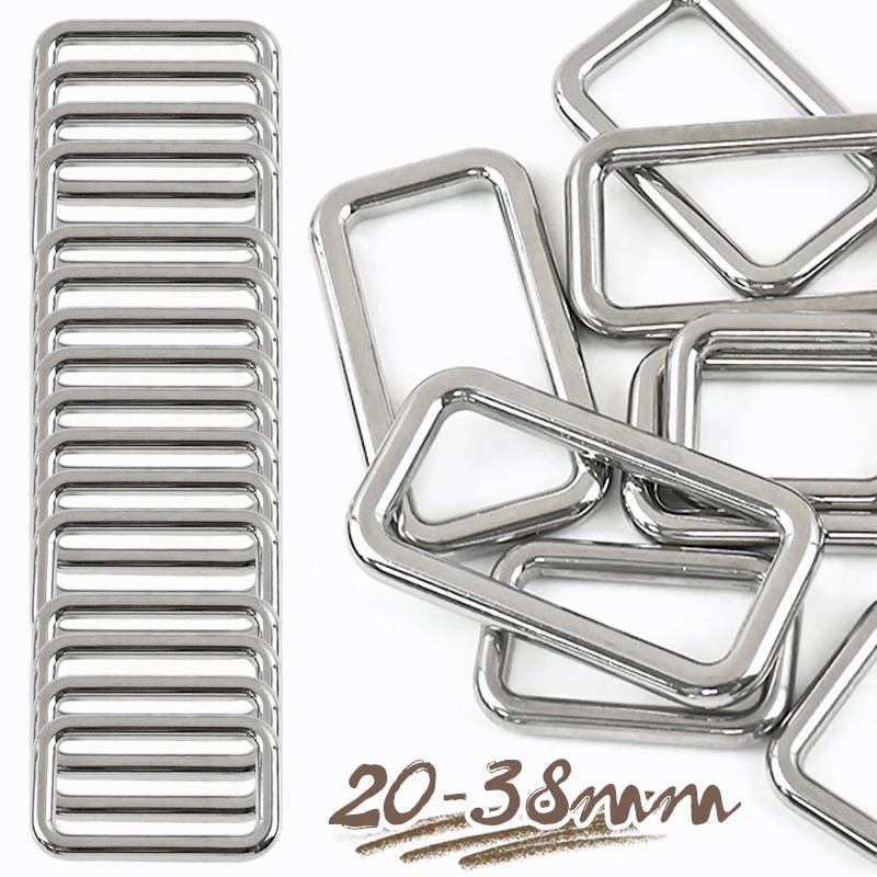 

5-20Pcs 20/25/32/38mm SS Square O Ring Buckles Keychain Dog Collar Webbing Strap Backpack Carabiner Clips Rings Bag Accessories
