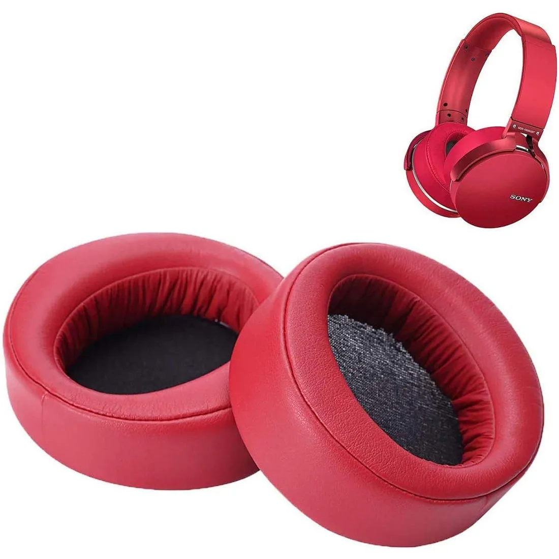 

Professional Earpads Cushions Replacement for Sony MDR-XB950 XB950BT XB950B1 XB950N1 XB950AP Over-Ear Headphones (red)