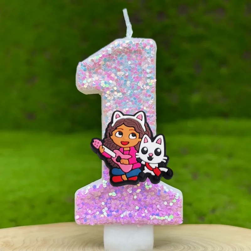 Leuke Gabbys Poppenhuis Digitale Kaars Nummer 0-9 Kinderen Verjaardagstaart Decoratie Benodigdheden Cartoon Anime Party Accessoires Benodigdheden