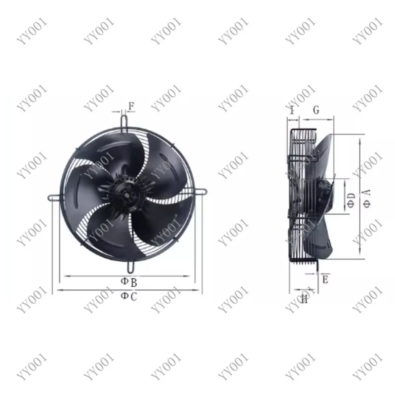 External Rotor Axial Flow Fan Cold Storage Motor Fan for Cold Dry Air Compressor