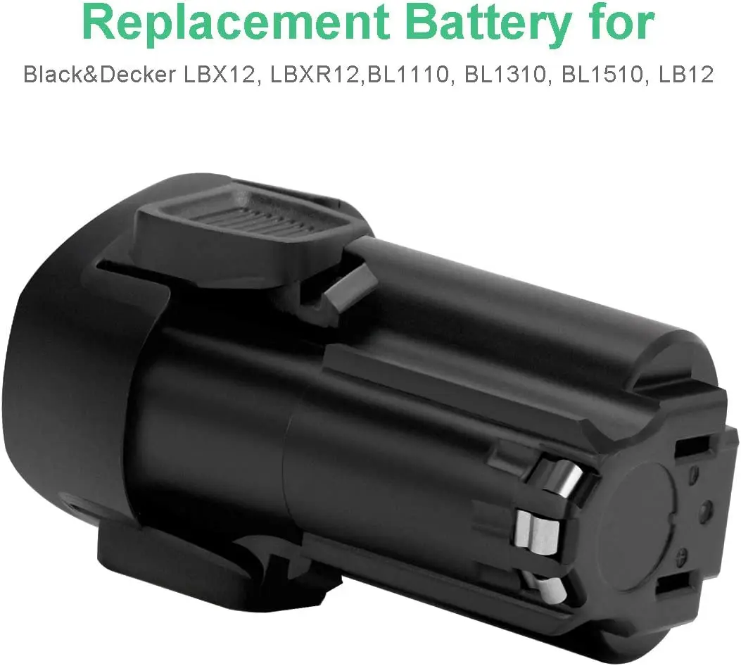 3000mAh 12V Lithium Battery Compatible with Black and Decker LBXR12 LBX12 BL1510 BL1310 BL1110 LB12 BDCMT112 LDX112 LDX112C