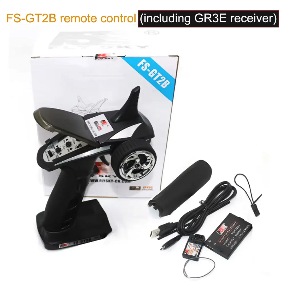 Flysky FS-GT2B 2.4G 3CH Pistolenförmiger RC-Controller Komplettset mit Empfänger, Akku und USB-Kabel für RC-Auto, Boot, Fernsteuerungsmodus