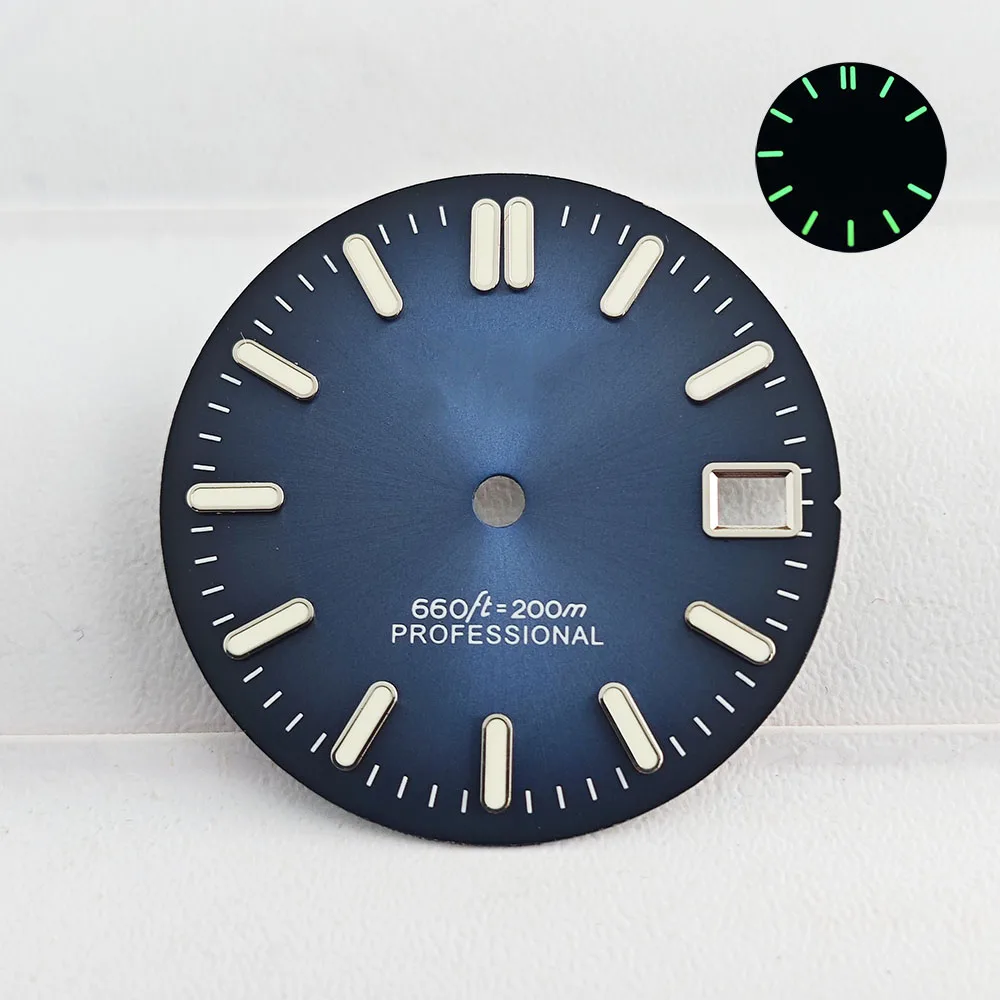Часы 28,5 мм циферблат NH35 циферблат синий светящийся корпус 36 мм 39 мм NH35 NH36 автоматический механический механизм ремешок для часов аксессуары