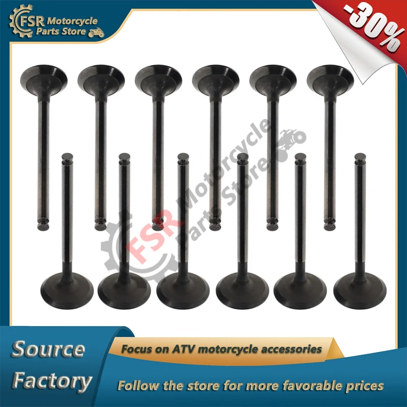 12PCS INTAKE & EXHAUST VALVE 3040-049 3040-050,FOR ARCTIC CAT CUSHMAN HAULER 4X4 CA PROWLER PRO CREW LTD EPS 26 S 49 50 RANCH XT