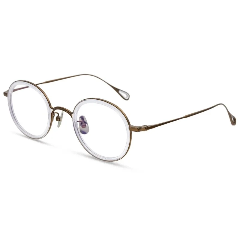 Belight خلات اليدوية البصرية مع التيتانيوم الرجال النساء للجنسين جولة خمر النظارات الرجعية إطار مشهد U-140