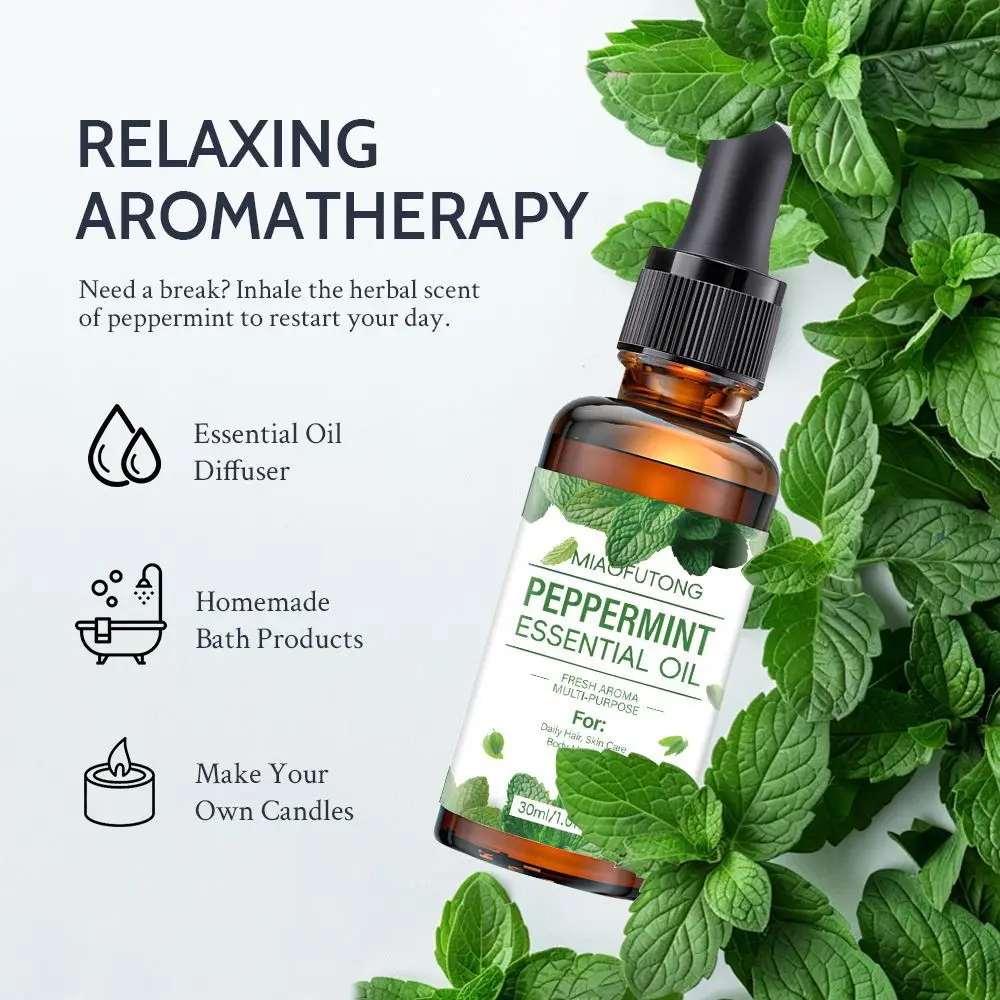 

Peppermint Essential Beauty Oil - 100ml Multi-Use Face Body & Hair Elixir Fast-Absorbing Non-Greasy Formula for Massage Therapy