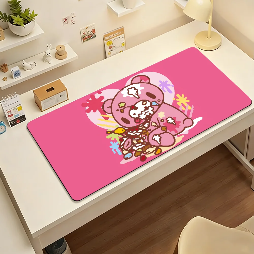 Cartoon G-Gloomy B-Bear Mouse Pad Large Non-Slip Waterproof Mat Stitched Edge Keyboard Pad for Gaming Daily Office