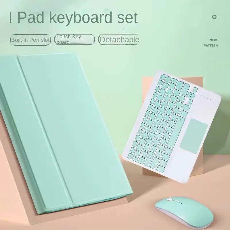 Funda de tableta con teclado inalámbrico y ratón de modo Dual para iPad, funda para iPad 9,7, 10,2, 10, 10,9, 11 pulgadas, con Bluetooth