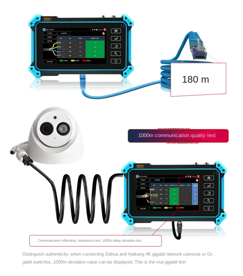 5INCH CCTV Tester Full 8MP IP CVI TVI AHD SDI Analog 6 IN 1 VGA & 4K HD Input Cable Tracer