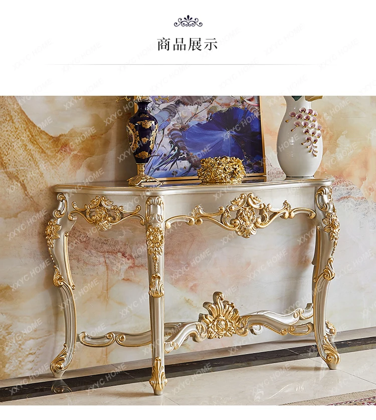 

A European-style Full Solid Wood Living Room With Wall Entrance Corridor Decoration Cabinet Shelf Partition Entrance