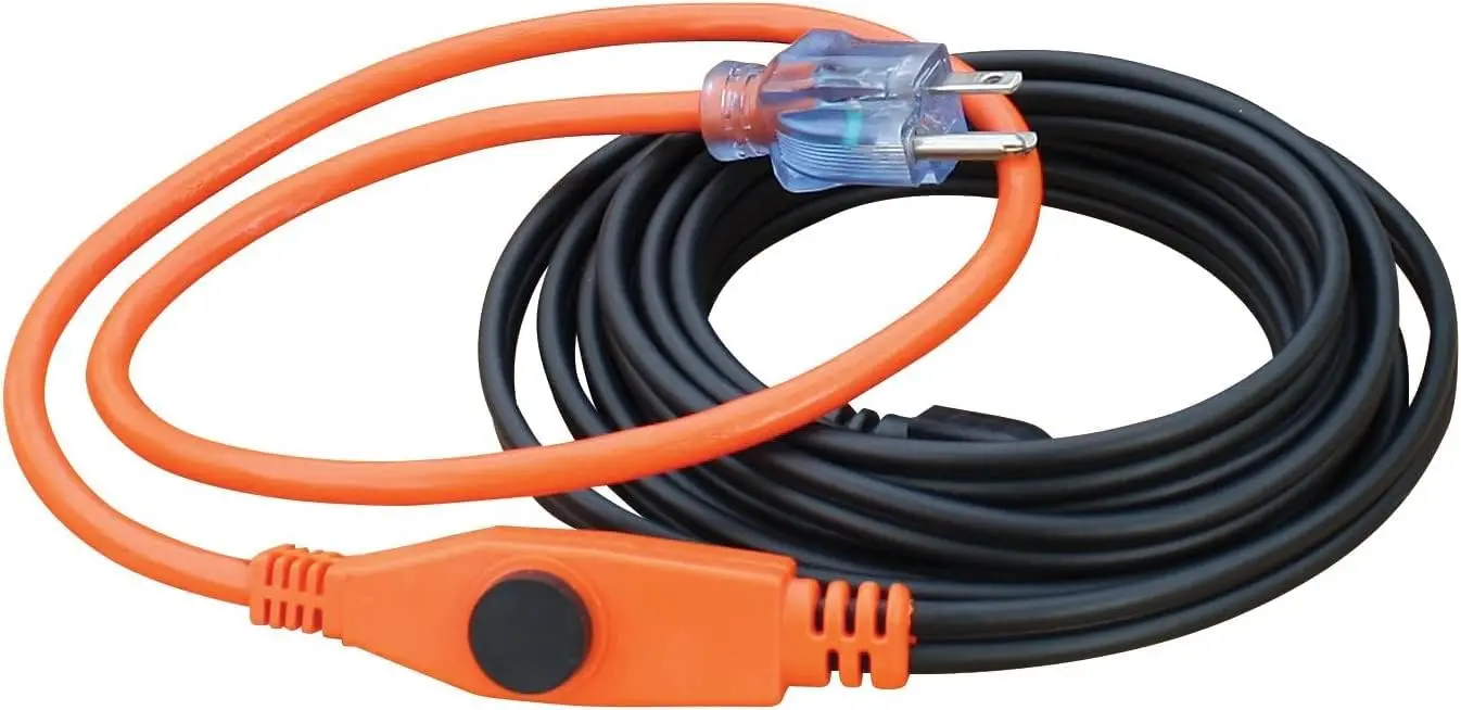 

Water Pipe Heating Cable - 12ft |Indoor, 84 Watts, Built in Thermostat, With 2ft Power Cord 18/3 SJTW & Indicator Light