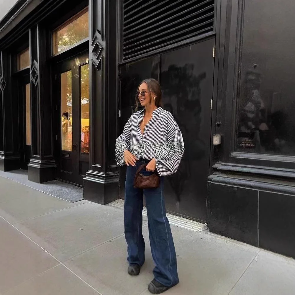 

Женская длинная футболка-фонарь Sve Long Sved irt, повседневная свободная футболка из полиэстера с абстрактным принтом, повседневный женский топ