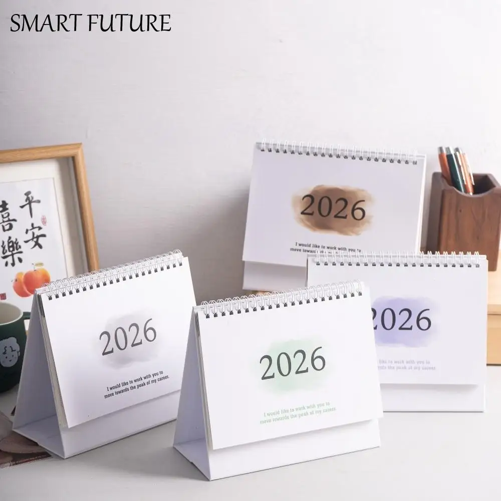 

Gradient Color 2026 Desk Calendar Thickened Paper Small Fresh New Year Calendar Time Management Coil Assembly