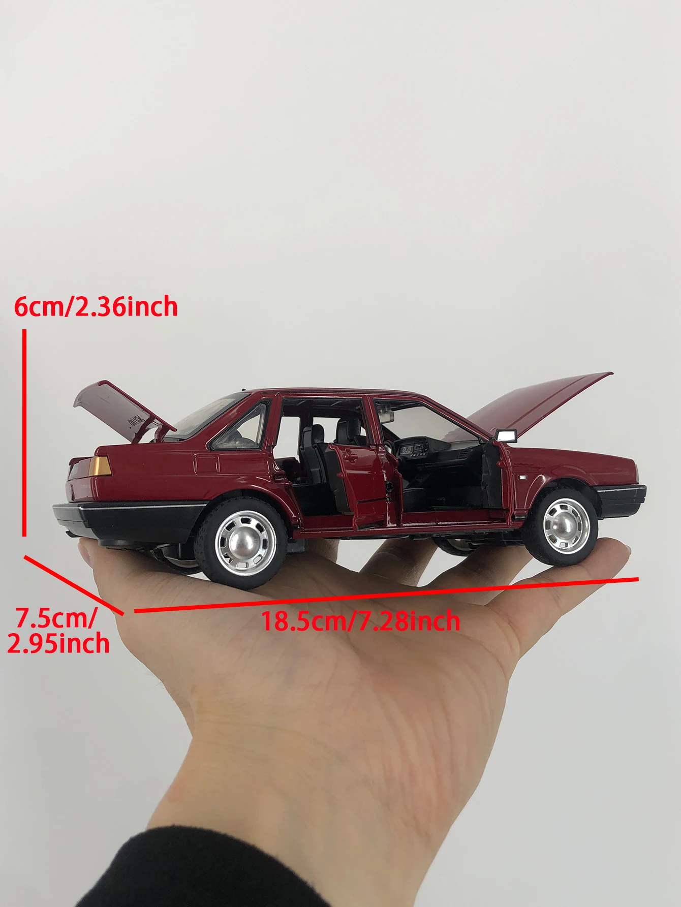1:24 simulatie Santana-modelauto van zinklegering, statisch ornament, verzamelbare cadeau-auto van metaal