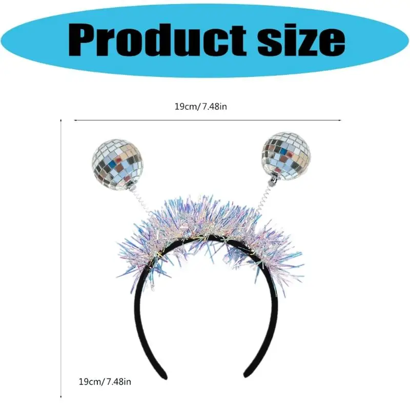 A52E Băng Đô Quấn Tóc Phản Quang Với Bóng Gương Thiết Kế Tiệc Phụ Kiện Hairhoop Cho Lễ Hội Âm Nhạc Rave Họp Mặt Gia Đình