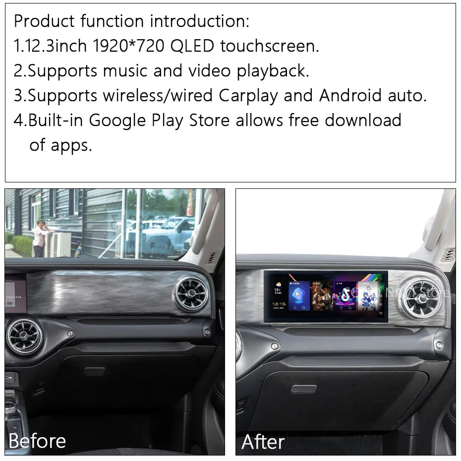 For Tank 300 2021-2024 Car Android Multimedia Player Passenger Entertainment System Copilot Touch Screen Android 12