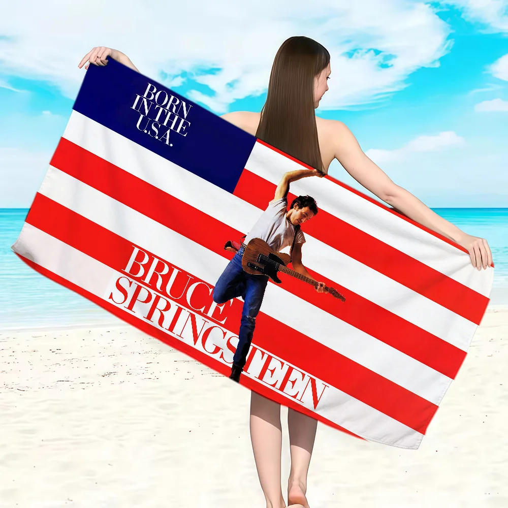 Singer B-Bruce S-Springsteen-S Towel Soft Lightweight Anti-Sand Large Beach Towel Quick-Drying Bath Sports Family