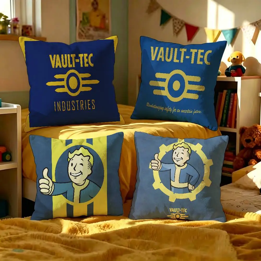 Games V-Vault T-Tec Logo Maple Design Cushion Cover Happy Autumn Harvest decor Holiday Decorati Pillow Cover