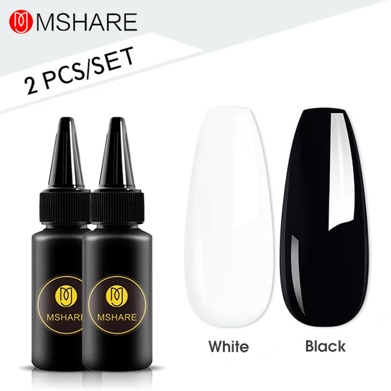 

MSHARE Black White Gel Set Refill Nail Varnish for Nails 30ml 2pcs