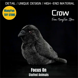 Crow Plush Toy Corvus Corax Plushie Raven Peluche Lifelike Birds Stuffed Animals Simulation Doll Toy For Kids