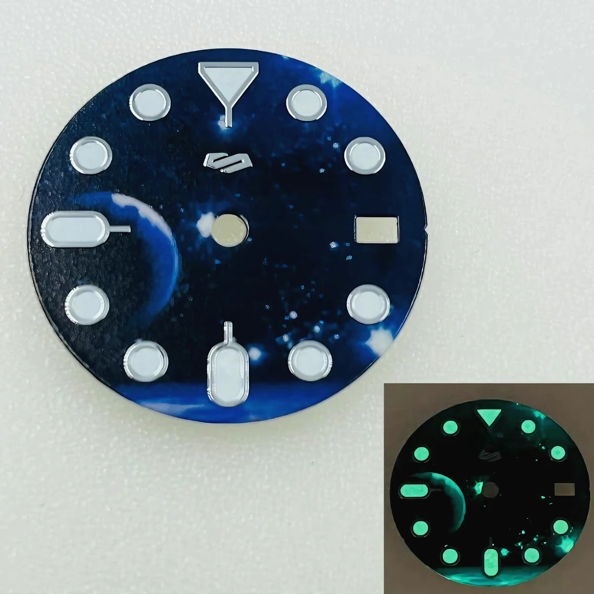 

New NH35 Dial 28.5mm s Logo Starry Sky Universe Green Luminous Mechanical Dial NH36 Dial