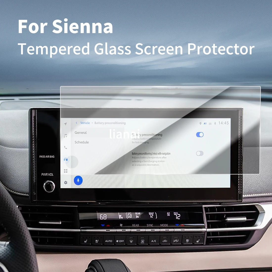 

Screen Protector For 25-26 TOYOTA Sienna mpered Glass Protective Film GPS Video Navigator Car Stickers Vehicle Accessories