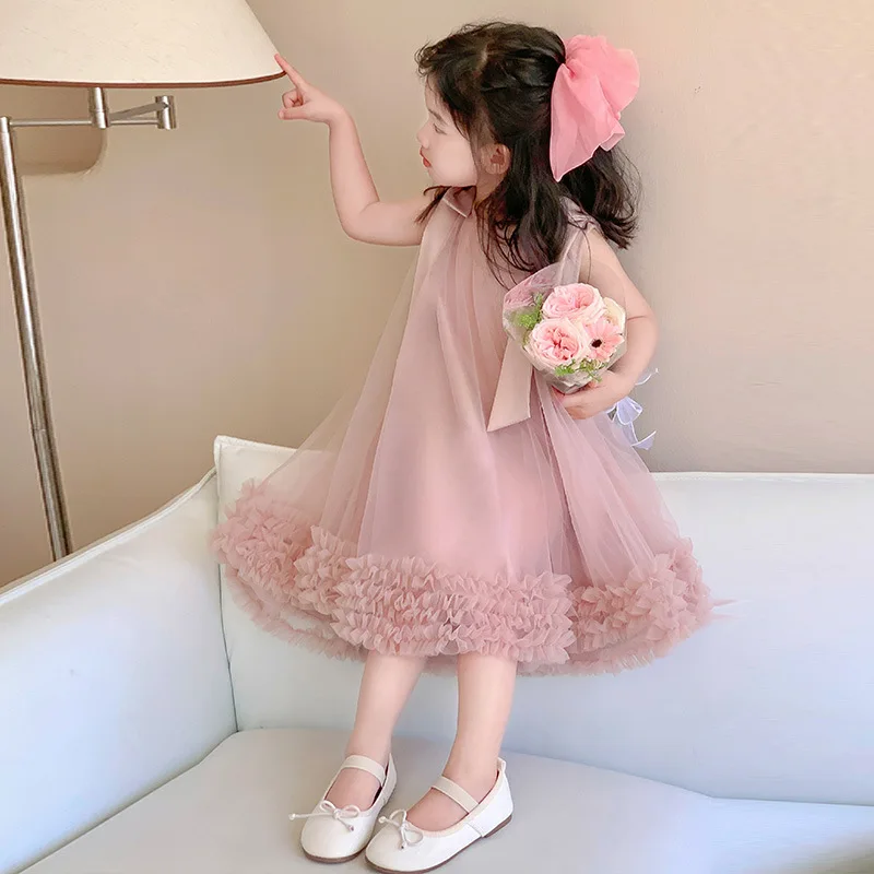 Abiti da principessa per feste per bambini per eventi speciali Prom Gala Wedding Girls\' Summer Dress da 4 8 a 10 anni vestiti rosa per ragazze