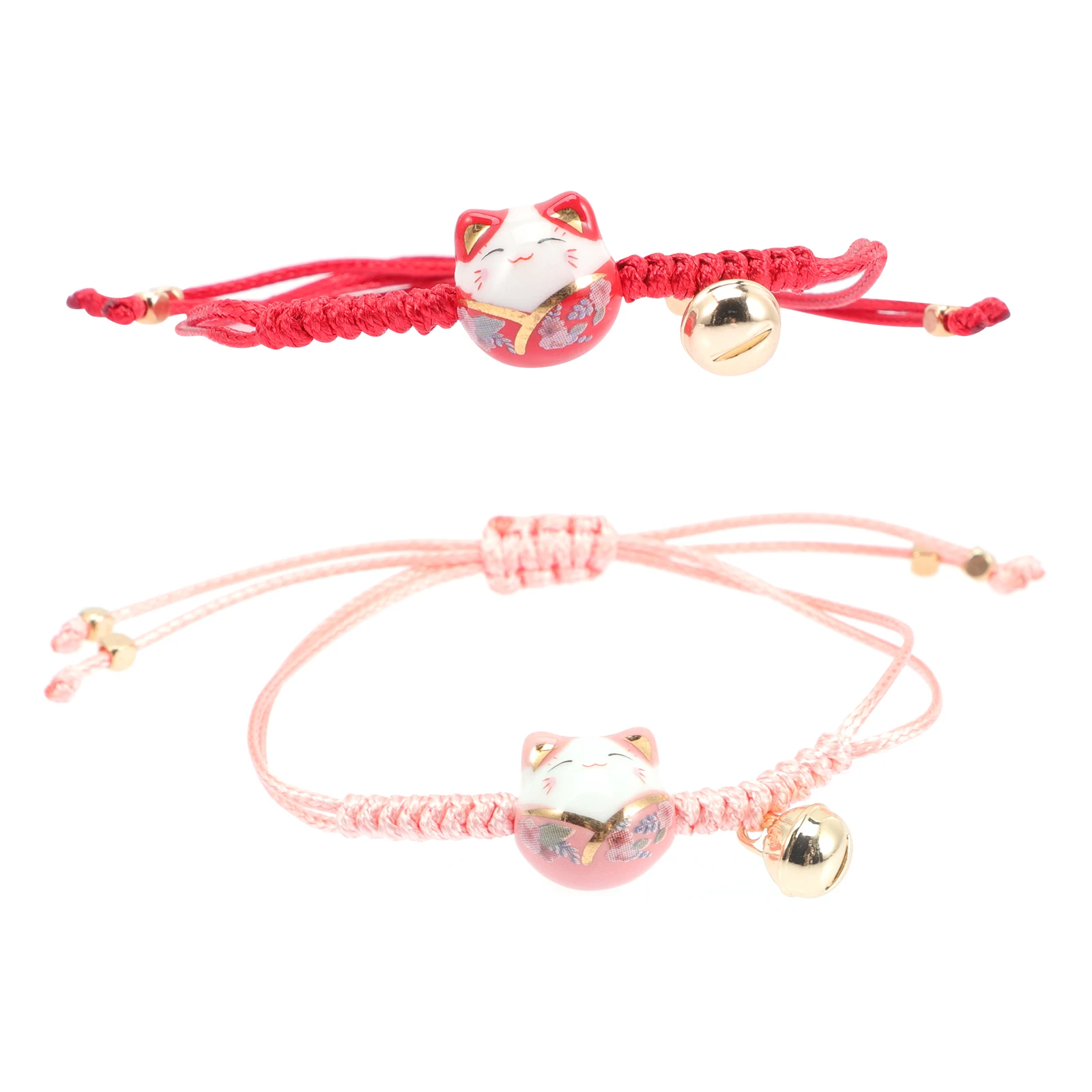 Bracciale da 2 pezzi per donna Corda intrecciata intrecciata cinese Fascino dell'amicizia Accessorio di moda durevole Polso da indossare ogni giorno