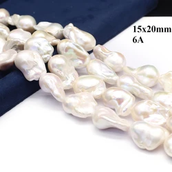 15x20mm 6A Natural Freshwater White Irregular Shape Beaded High-end Gift Women Jewelry Make DIY Necklace Bracelet Accessories