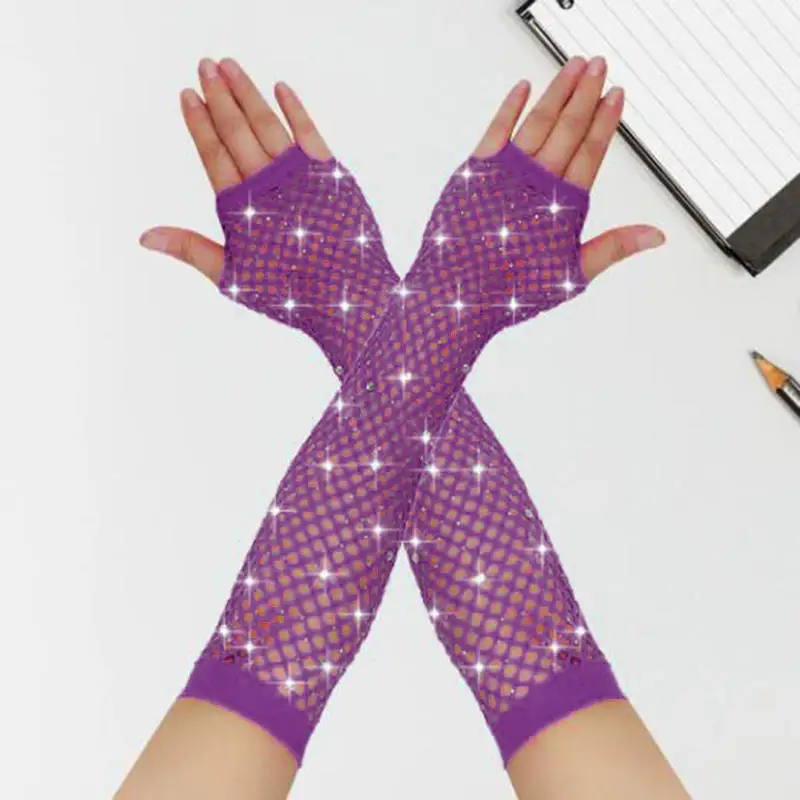 جديد قفازات شبكية أصابع شبكة صيد السمك قفازات القفازات شير ارتداء فستان بتصميم حالم للمرأة مثير الفتيات الشرير القوطي الرقص قفاز