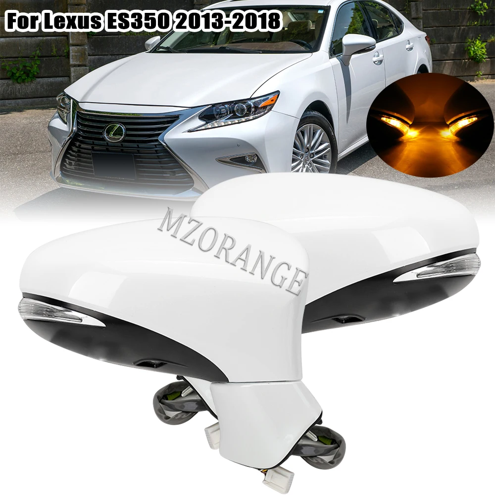 11 Pins Rearview Mirror Lamp Rearview Mirror Assembly for Lexus ES350 2013 2014 2015 2016 2017 2018 Bright White No Anti Glare