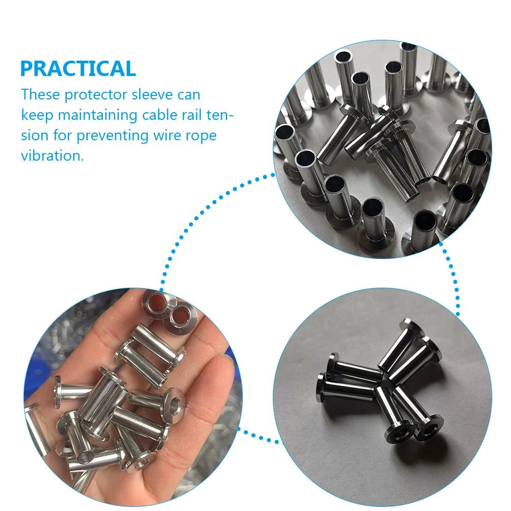 

80pcs Stainless System Protector Cable Protector For Deck Cable Kit Tools Aluminum Deck Railing Wire Railing 1/8\