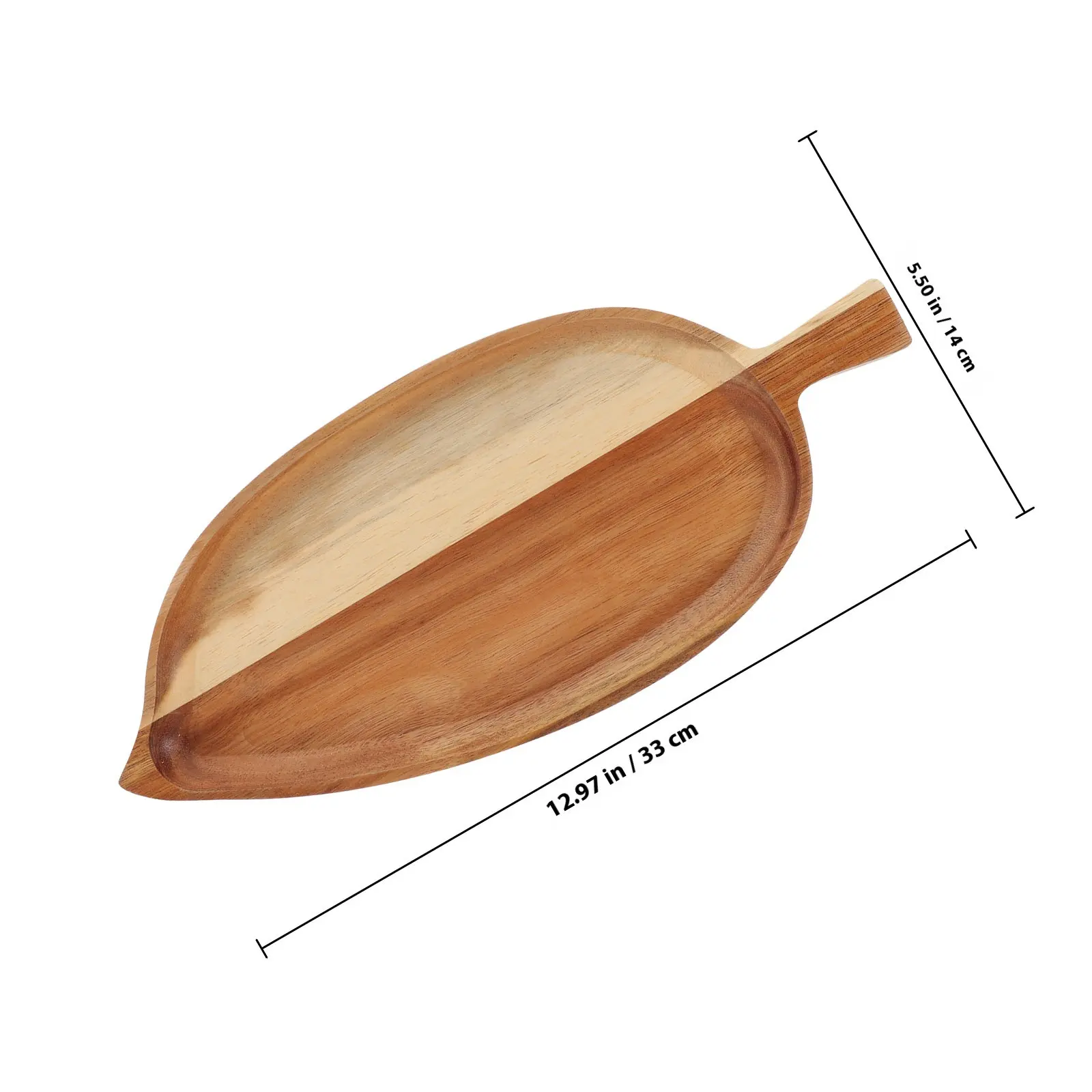 Wooden Leaf Shaped Sushi Serving Tray Japanese Design Food Plate for Raw Fish Slicing Sashimi Platter Family Gathering