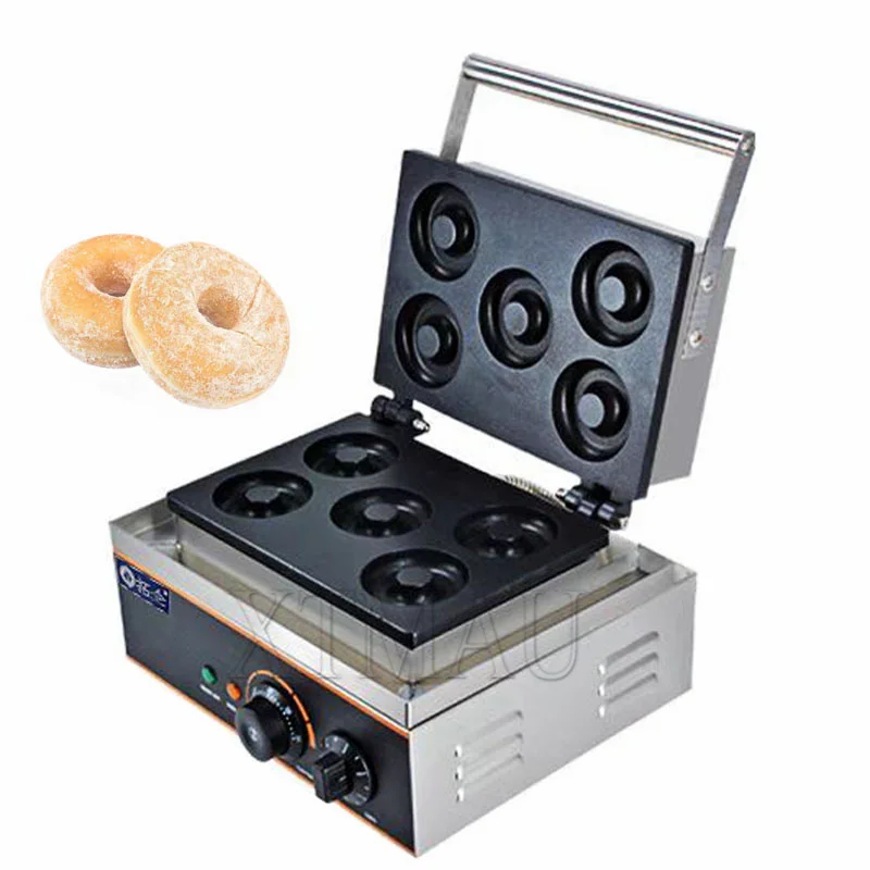 5 Hole Electric Sweet Donut Maker Stainless Steel Non Stick Commercial Donut Waffle Kitchen Appliance