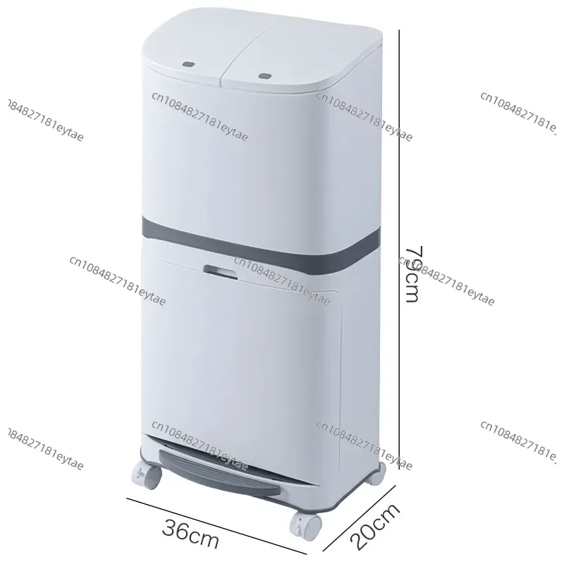 New Convenient Garbage Bucket Sorted Waste Bin With Wheel Plastic Kitchen Trash Can Corner Recycle Bin Press Open Storage Bucket