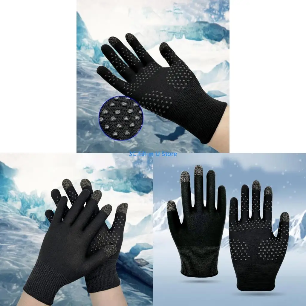 G8TA 2Pcs Touchable Screen Gaming Gloves Conductive Silver Fiber Fingertip Sleeve Comfortable Wear for Daily Use and Gaming
