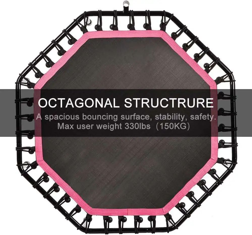 48inch Octagon Foldable Trampoline Space Saving Adult Indoor Gym Workout Bed 2026