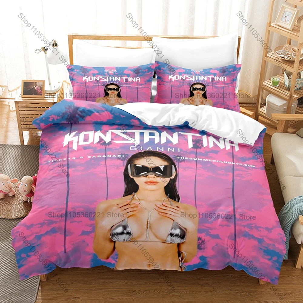 Juego de Ropa de Cama Konstantina Gianni, Estilo Moderno, para Fiesta, Neón Oscuro, Glamour, EDM, Hip Hop, Estética de Celebridad, Incluye Funda Nórdica y 2 Fundas de Almohada