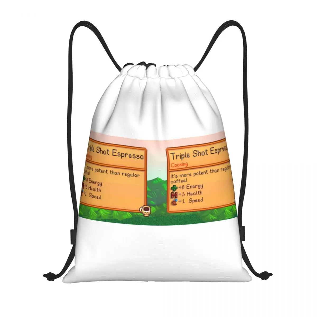 Stardew Valley Video Gamer Drawstring Backpack Sports Gym Bag for Women Men Shopping Sackpack