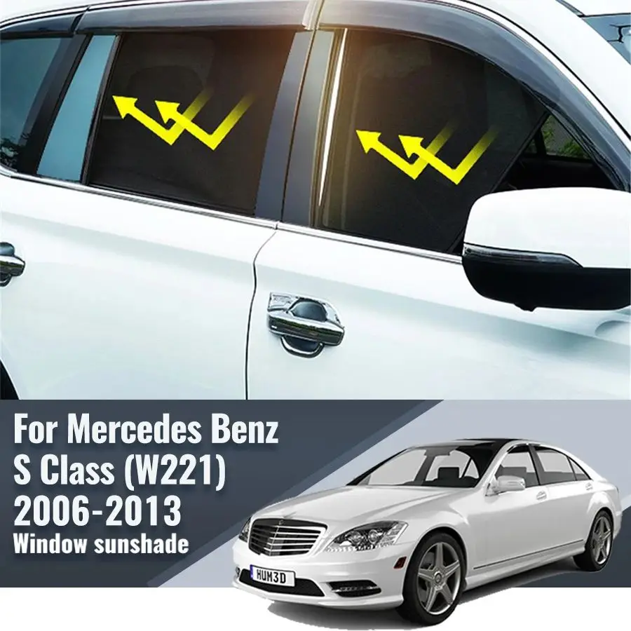 

For Mercedes Benz S Class W221 2006-2013 Car Sunshade Visor Front Windshield Frame Curtain Rear Baby Side Window Sun Shade