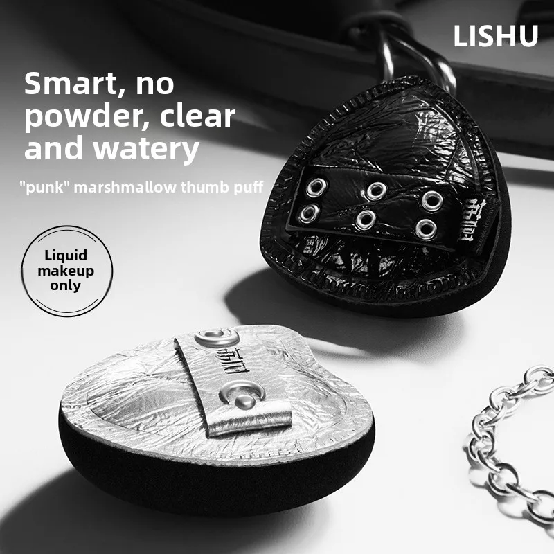 LISHU 2 unidades Mini Esponja de Couro Macio, Puff de Pó com Almofada de Ar para Base, Corretivo e Esponja de Maquiagem para Misturar