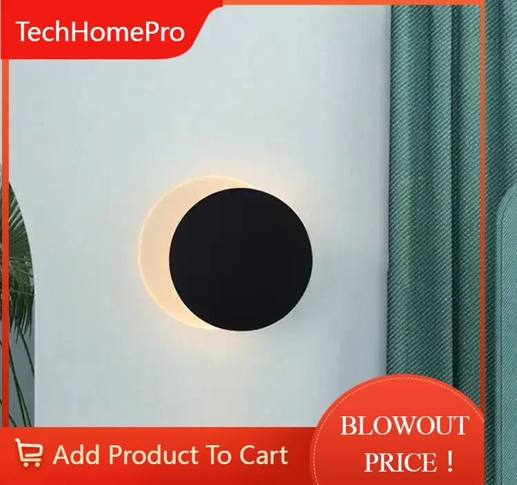 TechHPNordic Modern Minimalist Living Room Dining Room Study Aisle Creative Rotation Adjustable Bedside Lamp LED Wall Lamp